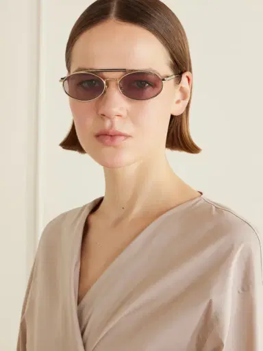 Brunello Cucinelli Aviator-style Gold-tone And Acetate Sunglasses | Thumbnail 2