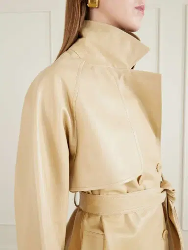 Nour Hammour Double-breasted Belted Leather Trench Coat | Thumbnail 5 Nour Hammour Double-breasted Belted Leather Trench Coat | Thumbnail 5