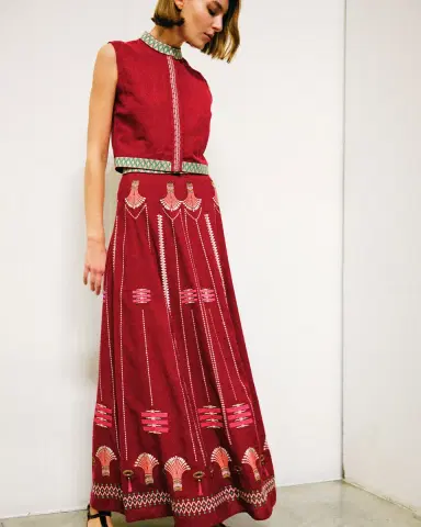 Emporio Sirenuse Camille Skirt with Ballerina Embroidery | Thumbnail 11 Emporio Sirenuse Camille Skirt with Ballerina Embroidery | Thumbnail 11