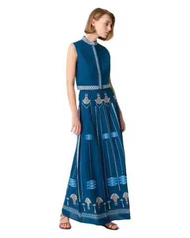 Emporio Sirenuse Camille Skirt with Ballerina Embroidery | Thumbnail 1 Emporio Sirenuse Camille Skirt with Ballerina Embroidery | Thumbnail 1