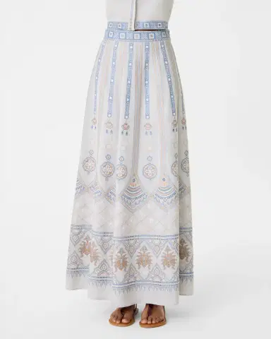 Emporio Sirenuse Camille Skirt with Meridiana Embroidery | Thumbnail 3