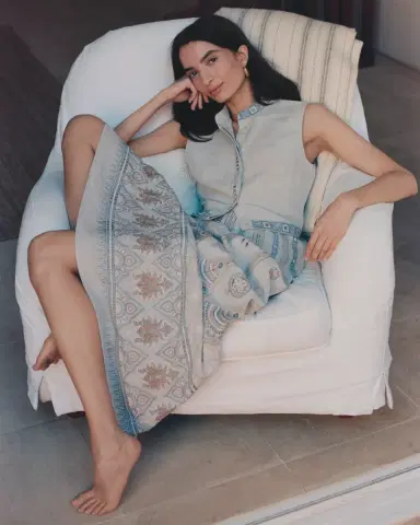 Emporio Sirenuse Camille Skirt with Meridiana Embroidery | Thumbnail 6