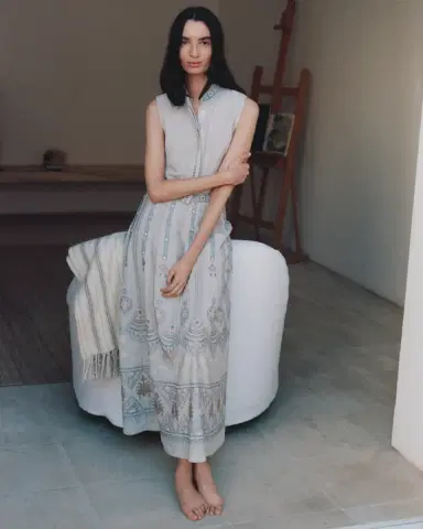Emporio Sirenuse Camille Skirt with Meridiana Embroidery | Thumbnail 7