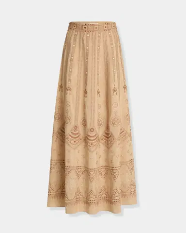 Emporio Sirenuse Camille Skirt with Meridiana Embroidery | Thumbnail 8