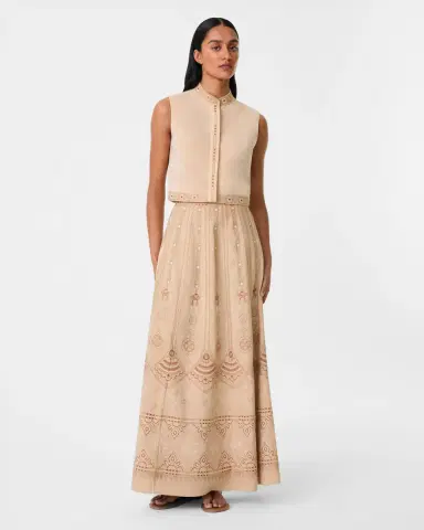 Emporio Sirenuse Camille Skirt with Meridiana Embroidery | Thumbnail 9