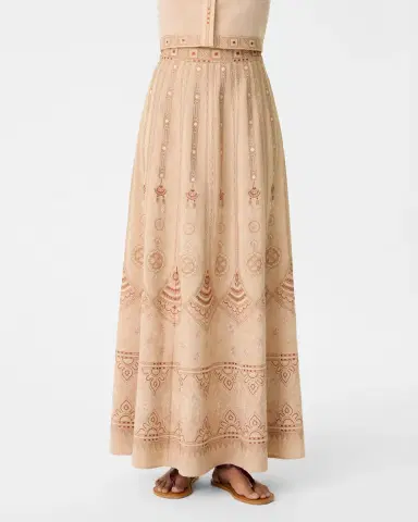 Emporio Sirenuse Camille Skirt with Meridiana Embroidery | Thumbnail 10