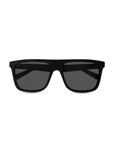 Gucci Men's Simple Fit 57MM Square Sunglasses - Black | Thumbnail 2 Gucci Men's Simple Fit 57MM Square Sunglasses - Black | Thumbnail 2