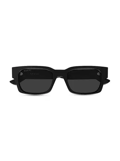 Gucci Men's Vertical Web 52MM Rectangular Sunglasses - Black | Thumbnail 2 Gucci Men's Vertical Web 52MM Rectangular Sunglasses - Black | Thumbnail 2