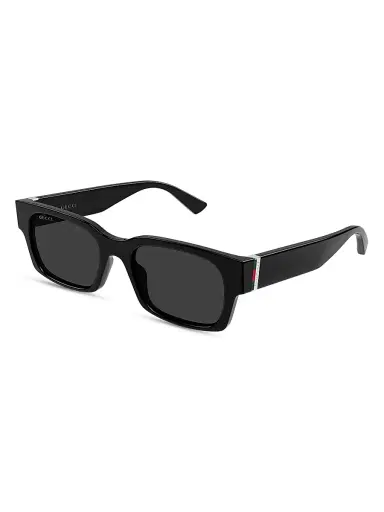 Gucci Men's Vertical Web 52MM Rectangular Sunglasses - Black | Thumbnail 1 Gucci Men's Vertical Web 52MM Rectangular Sunglasses - Black | Thumbnail 1
