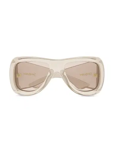 Saint Laurent Men's Howl Navigator 63MM Bio Injection Sunglasses - Beige | Thumbnail 2
