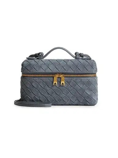 Bottega Veneta Women's Bang Bang Intrecciato Suede Vanity Case | Thumbnail 1