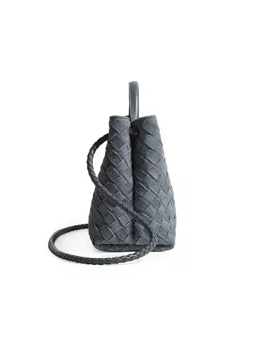 Bottega Veneta Women's Andiamo Small Intrecciato Suede Top Handle Bag - Cloudy Indigo | Thumbnail 5 Bottega Veneta Women's Andiamo Small Intrecciato Suede Top Handle Bag - Cloudy Indigo | Thumbnail 5