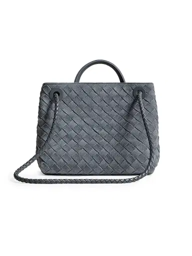 Bottega Veneta Women's Andiamo Small Intrecciato Suede Top Handle Bag - Cloudy Indigo | Thumbnail 6 Bottega Veneta Women's Andiamo Small Intrecciato Suede Top Handle Bag - Cloudy Indigo | Thumbnail 6