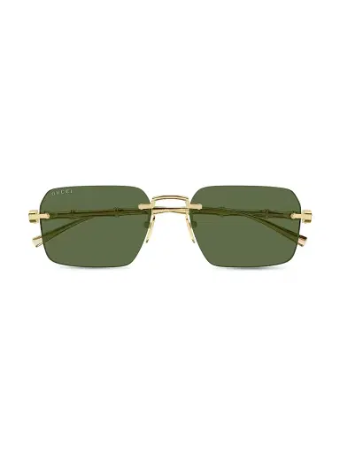 Gucci Men's Bamboo Metal 56MM Square Sunglasses | Thumbnail 2 Gucci Men's Bamboo Metal 56MM Square Sunglasses | Thumbnail 2