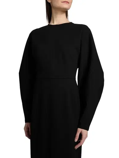 Carolina Herrera Women's Arc Crewneck Midi-Dress - Black | Thumbnail 6