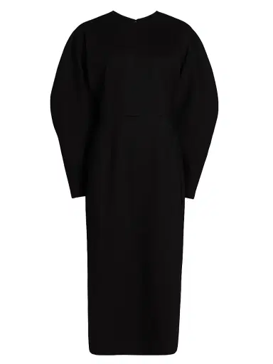 Carolina Herrera Women's Arc Crewneck Midi-Dress - Black | Thumbnail 1