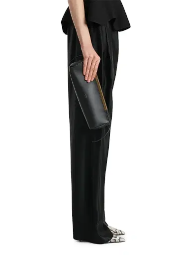 Khaite Women's Donna Leather Evening Clutch - Black | Thumbnail 2