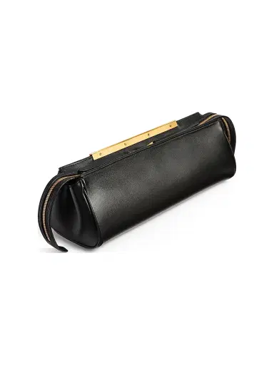 Khaite Women's Donna Leather Evening Clutch - Black | Thumbnail 3