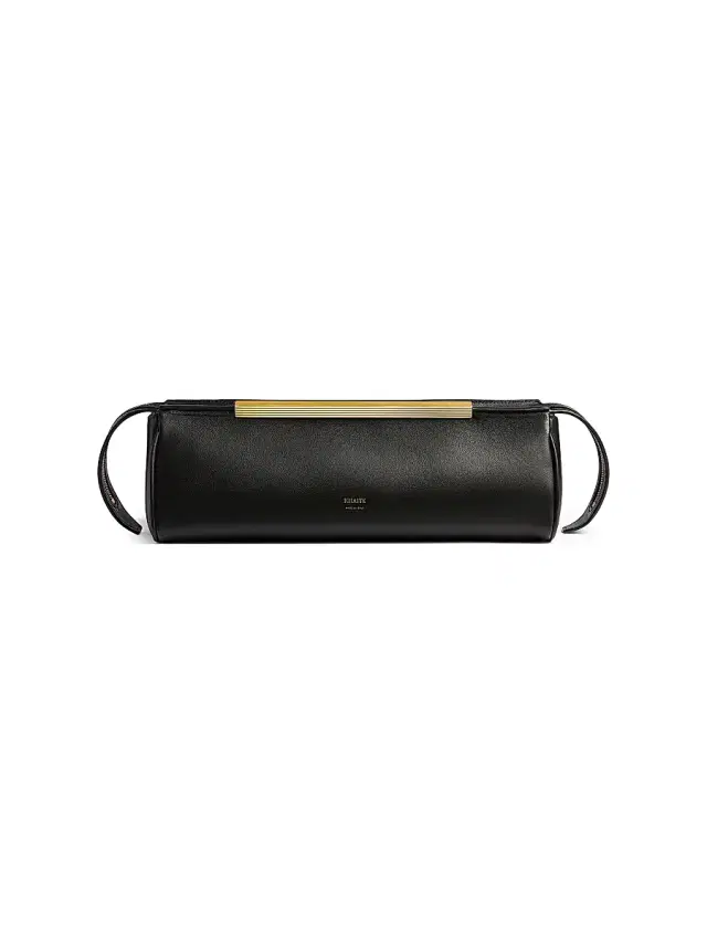 Women's Donna Leather Evening Clutch - Black