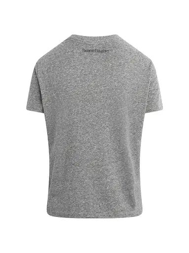 Favorite Daughter Women's The Boy Mom Marl-Knit Crewneck T-Shirt - Heather Grey Navy | Thumbnail 2