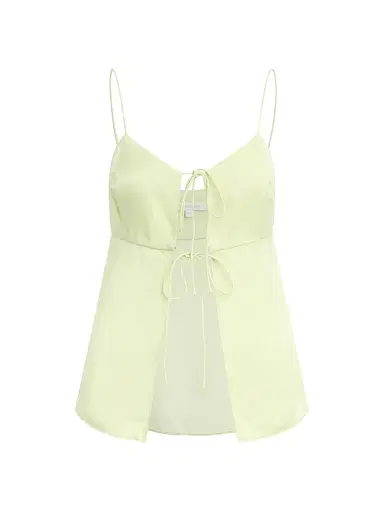 Favorite Daughter Women's Caroline Hammered-Satin Open-Front Cami - Green Tea - Size XS | Thumbnail 1 Favorite Daughter Women's Caroline Hammered-Satin Open-Front Cami - Green Tea - Size XS | Thumbnail 1