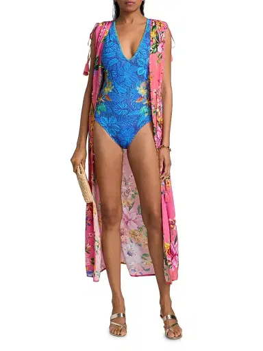 Johnny Was Women's Maris Floral One-Piece Swimsuit - Maris - Size Medium | Thumbnail 2 Johnny Was Women's Maris Floral One-Piece Swimsuit - Maris - Size Medium | Thumbnail 2