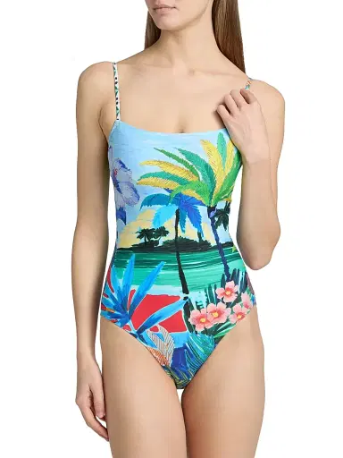 Johnny Was Women's Paradis Printed One-Piece Swimsuit - Paradis - Size XL | Thumbnail 3 Johnny Was Women's Paradis Printed One-Piece Swimsuit - Paradis - Size XL | Thumbnail 3