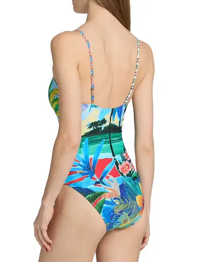 Johnny Was Women's Paradis Printed One-Piece Swimsuit - Paradis - Size XL | Thumbnail 4 Johnny Was Women's Paradis Printed One-Piece Swimsuit - Paradis - Size XL | Thumbnail 4