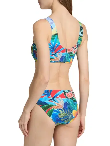 Johnny Was Women's Paradis Ruched Printed Bikini Top - Paradis - Size Small | Thumbnail 4