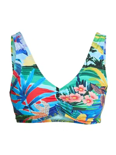 Johnny Was Women's Paradis Ruched Printed Bikini Top - Paradis - Size Small | Thumbnail 1