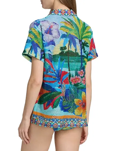 Johnny Was Women's Paradis Printed Shirt | Thumbnail 4 Johnny Was Women's Paradis Printed Shirt | Thumbnail 4
