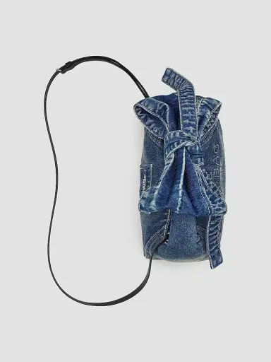 Marc Jacobs Women's Bow Cotton Denim Mini Sack Bag - Medium Wash Indigo | Thumbnail 6