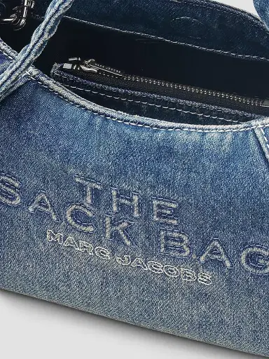 Marc Jacobs Women's Bow Cotton Denim Mini Sack Bag - Medium Wash Indigo | Thumbnail 7