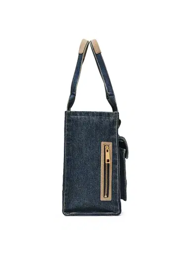 Marc Jacobs Women's The Denim Large Cargo Tote Bag - Dark Wash Indigo | Thumbnail 6