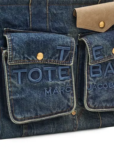 Marc Jacobs Women's The Denim Large Cargo Tote Bag - Dark Wash Indigo | Thumbnail 7