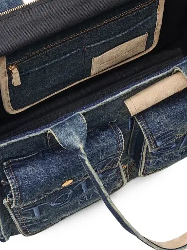 Marc Jacobs Women's The Denim Large Cargo Tote Bag - Dark Wash Indigo | Thumbnail 8