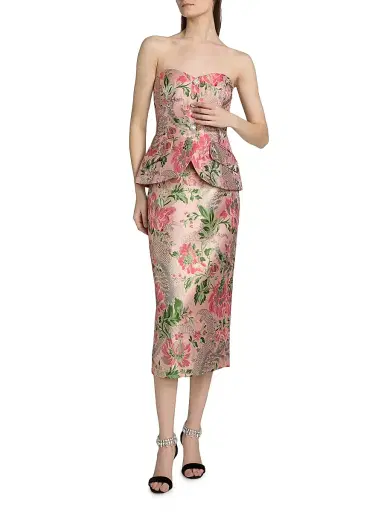 Cara Cara Women's Wes Floral Jacquard Strapless Vest - Jacquard | Thumbnail 2