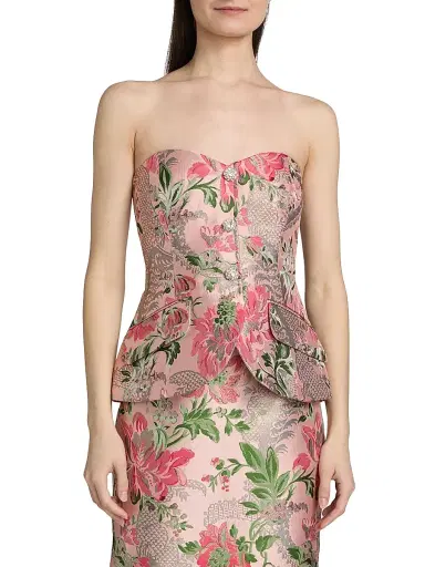 Cara Cara Women's Wes Floral Jacquard Strapless Vest - Jacquard | Thumbnail 3