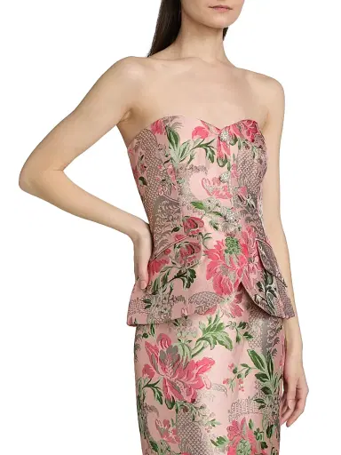 Cara Cara Women's Wes Floral Jacquard Strapless Vest - Jacquard | Thumbnail 4