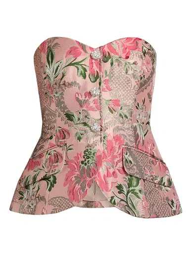 Cara Cara Women's Wes Floral Jacquard Strapless Vest - Jacquard | Thumbnail 1