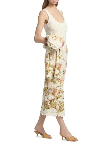 Cara Cara Women's Orel Crochet Floral Cotton Midi-Dress - Lockwood Flora Egret - Size XL | Thumbnail 2 Cara Cara Women's Orel Crochet Floral Cotton Midi-Dress - Lockwood Flora Egret - Size XL | Thumbnail 2