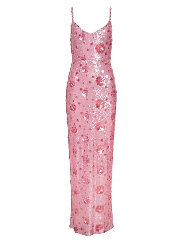 L'AGENCE Women's Karma Sequin Maxi Dress - Light Rose Sequin