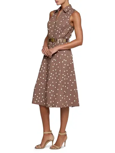 L'AGENCE Women's Kylo Polka Dot Sleeveless Shirtdress - Cardamom Ecru Polka Dot | Thumbnail 3 L'AGENCE Women's Kylo Polka Dot Sleeveless Shirtdress - Cardamom Ecru Polka Dot | Thumbnail 3