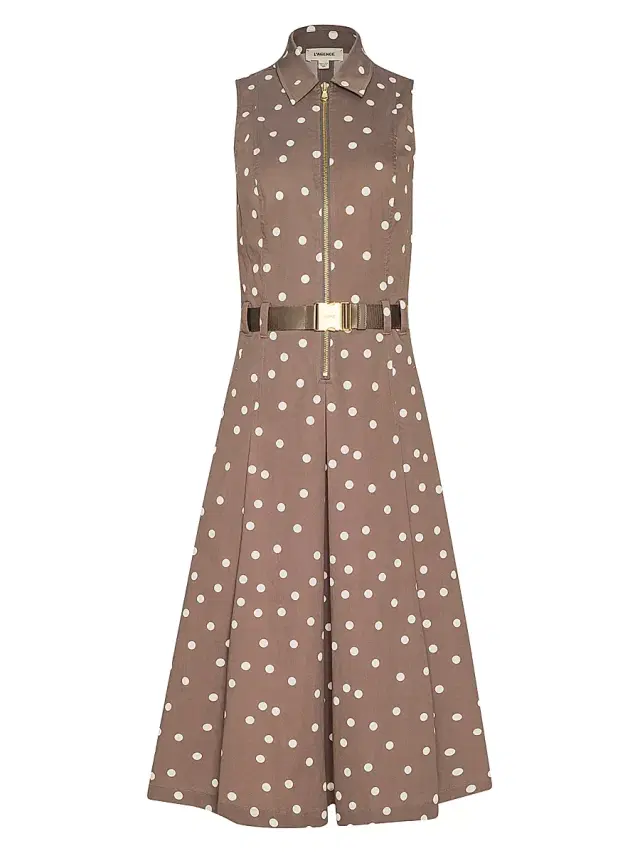Women's Kylo Polka Dot Sleeveless Shirtdress - Cardamom Ecru Polka Dot