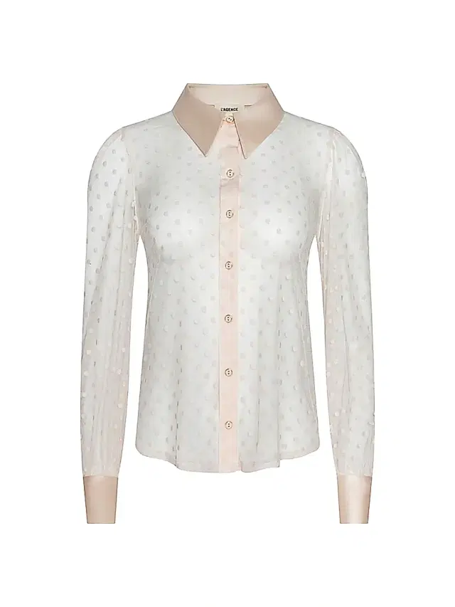 Women's Sophie Sheer Swiss Dot Blouse - Ecru