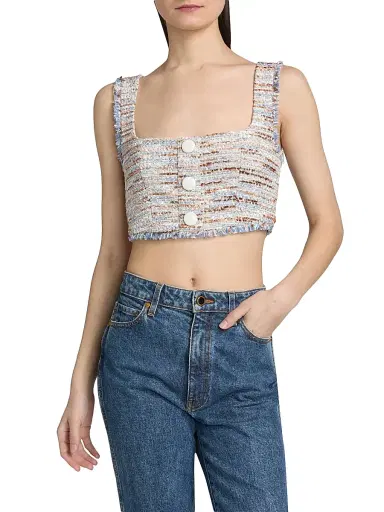 L'Agence Women's Muno Tweed Bralette Top | Thumbnail 3 L'Agence Women's Muno Tweed Bralette Top | Thumbnail 3
