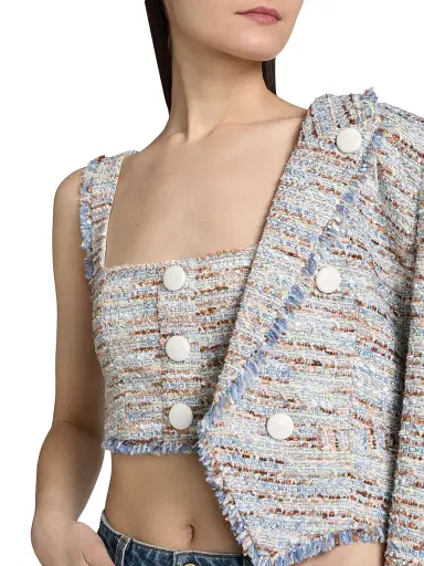 L'Agence Women's Muno Tweed Bralette Top | Thumbnail 6 L'Agence Women's Muno Tweed Bralette Top | Thumbnail 6