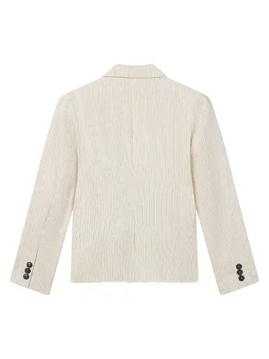 Frame Women's Striped Cotton-Blend Single-Breasted Blazer - Ecru Multi - Size 0 | Thumbnail 3 Frame Women's Striped Cotton-Blend Single-Breasted Blazer - Ecru Multi - Size 0 | Thumbnail 3
