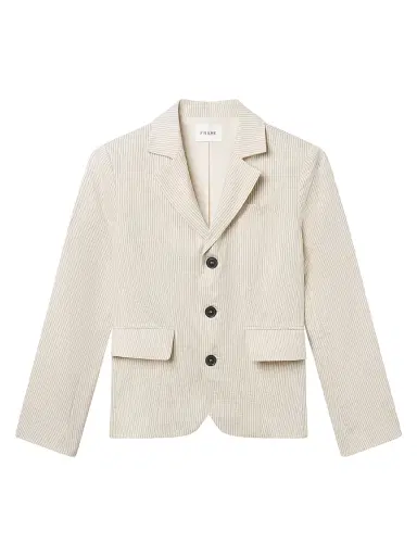Frame Women's Striped Cotton-Blend Single-Breasted Blazer - Ecru Multi - Size 0 | Thumbnail 1 Frame Women's Striped Cotton-Blend Single-Breasted Blazer - Ecru Multi - Size 0 | Thumbnail 1