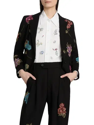 Libertine Women's Primrose Wool Short Jacket - Black - Size Large | Thumbnail 3